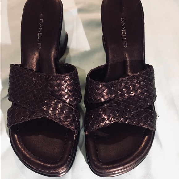 Leather Black Braided Sandals - Picture 3 of 7